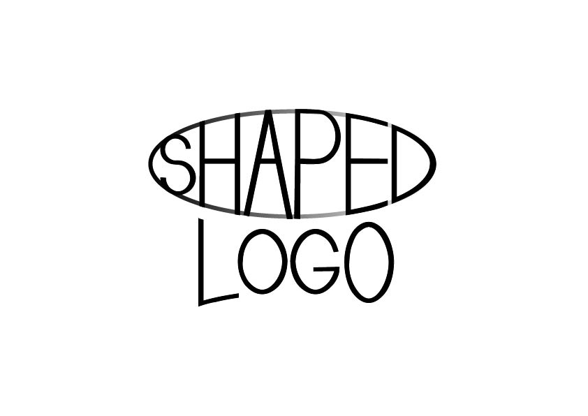 Shaped logo lettering