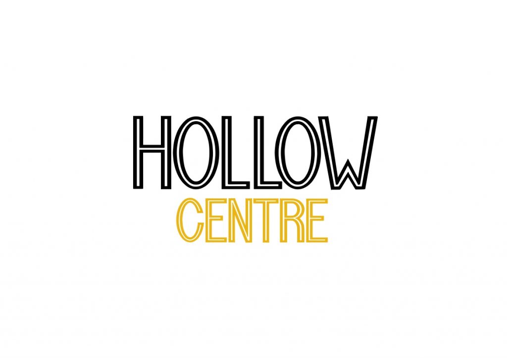 Hollow centre lettering